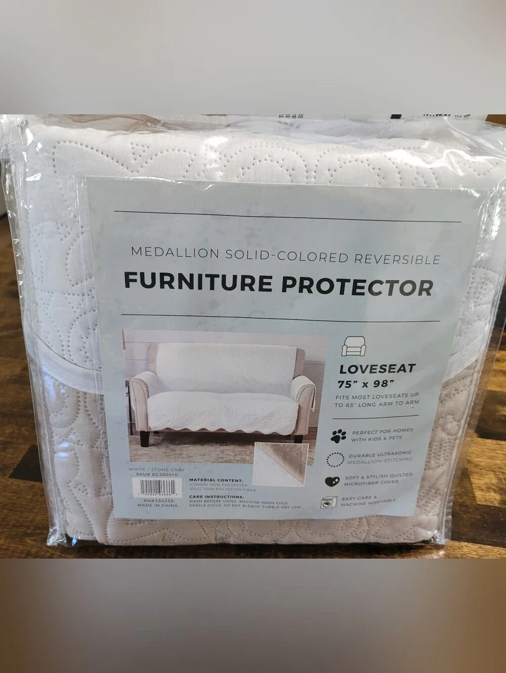 Loveseat Cover in White - NWOT